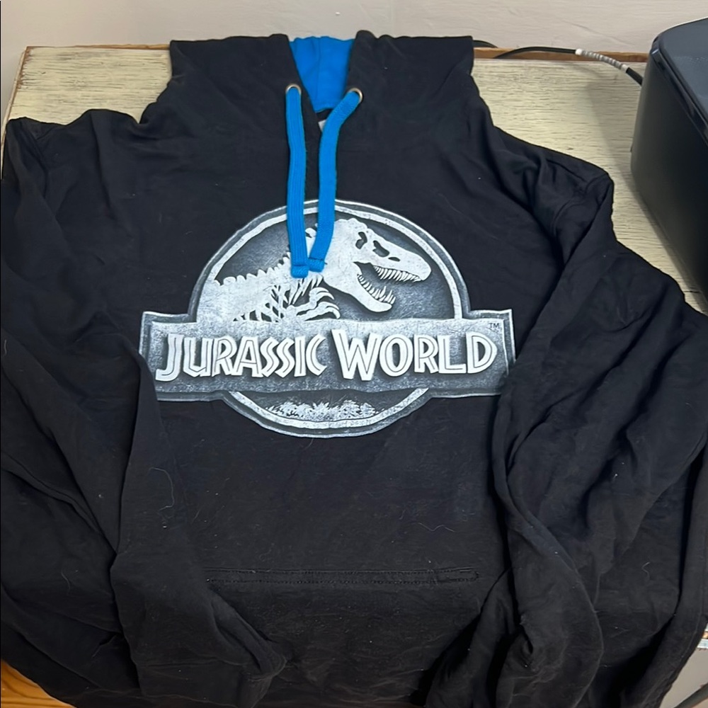 Jurassic World Black Hoodie with Blue Accents